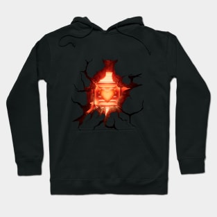 Burning Heart  Anamorphic Illusion  ( Large Print ) Hoodie